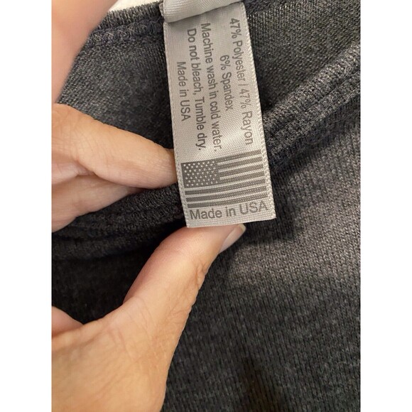 GO COUTURE Gray Geometric Printed Dolman Sweater Split Side High Low Hem Top Med - Picture 3 of 5